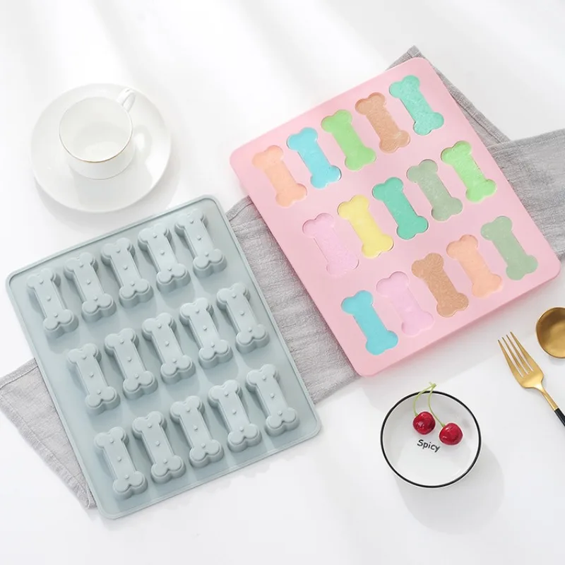 Bones Candle Mold DIY Aroma Scented Soap Candle Silicone Mould 15 Cavities Chocolate Cheese Cake Baking Pan Bakeware Supplies
