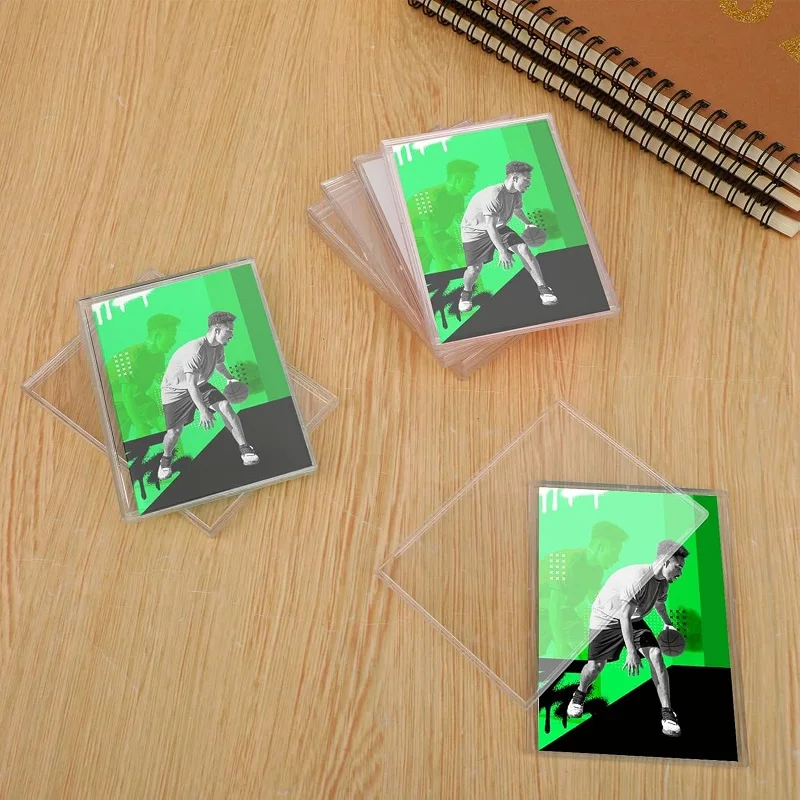 10Pcs/Pack Transparent Acrylic Card Holder Trading Card Protective Shell Storage Case for Yugioh Pokemon TCG Sport Card