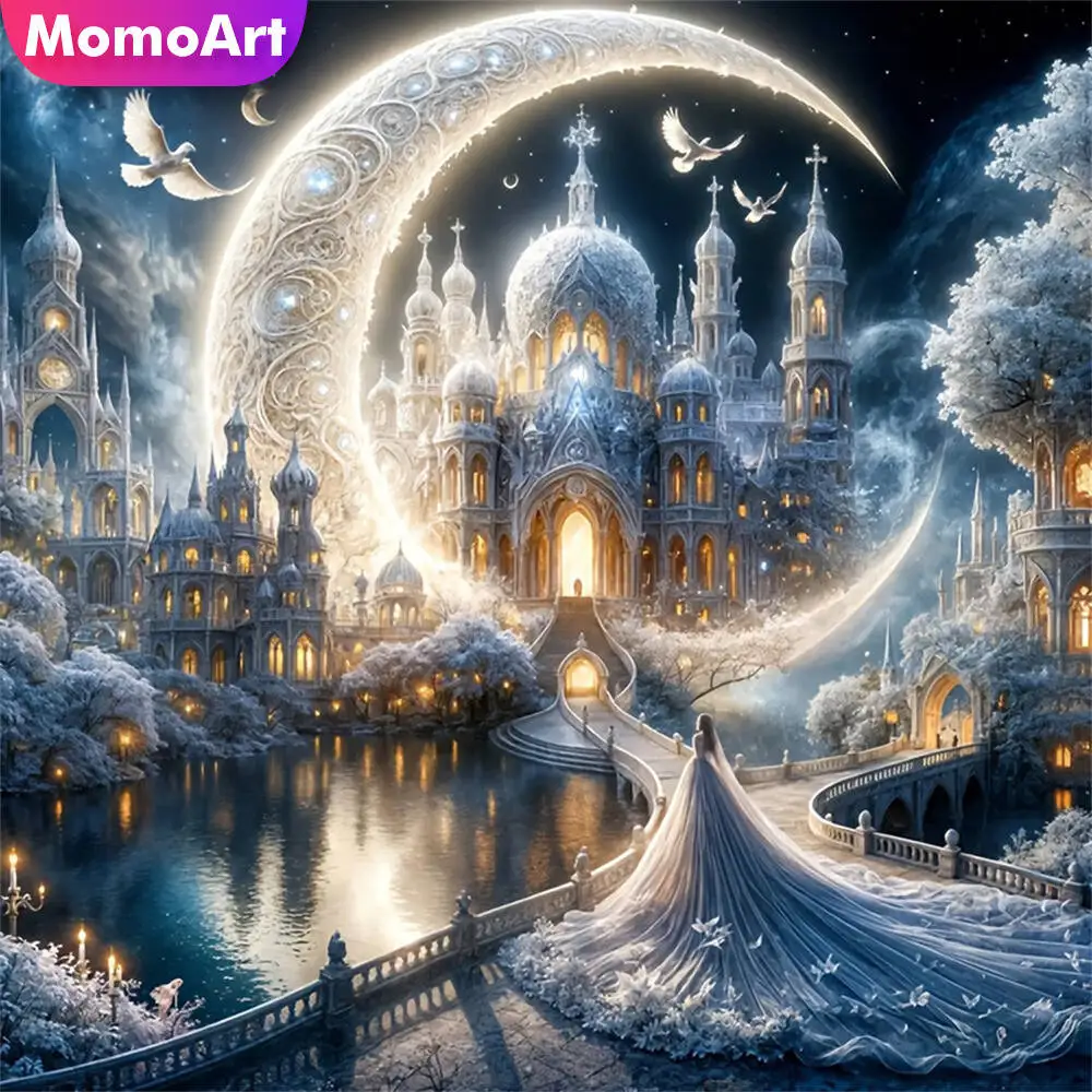 Momoart Bär Diamant Mosaik Tier voller Runde Diamant Malerei Mond Stickerei neue Ankunft handgemachte Hobby