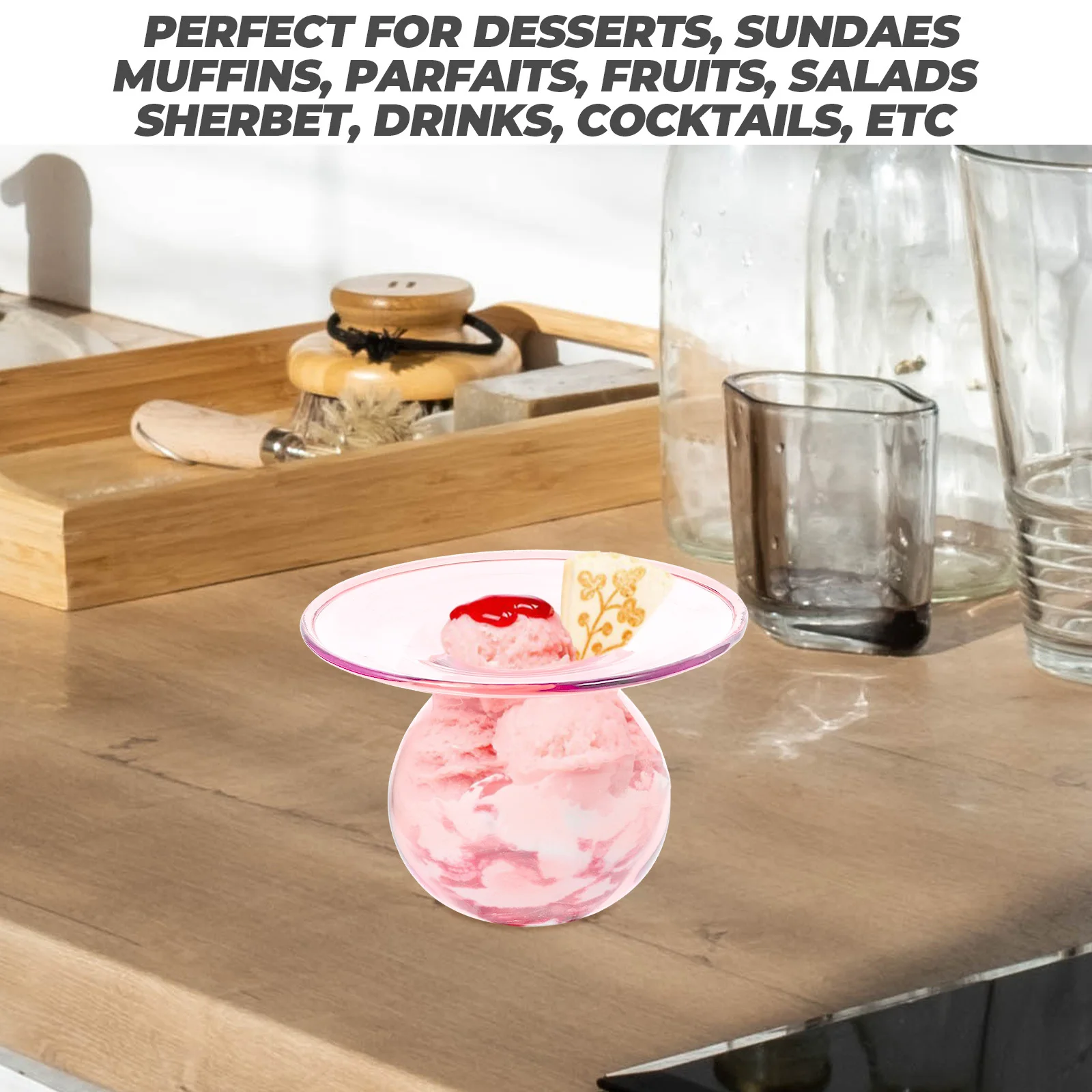 

Food Cups for Party Clear Appetizer Ice Cream Glass Bowls Dishes Dessert Desserts