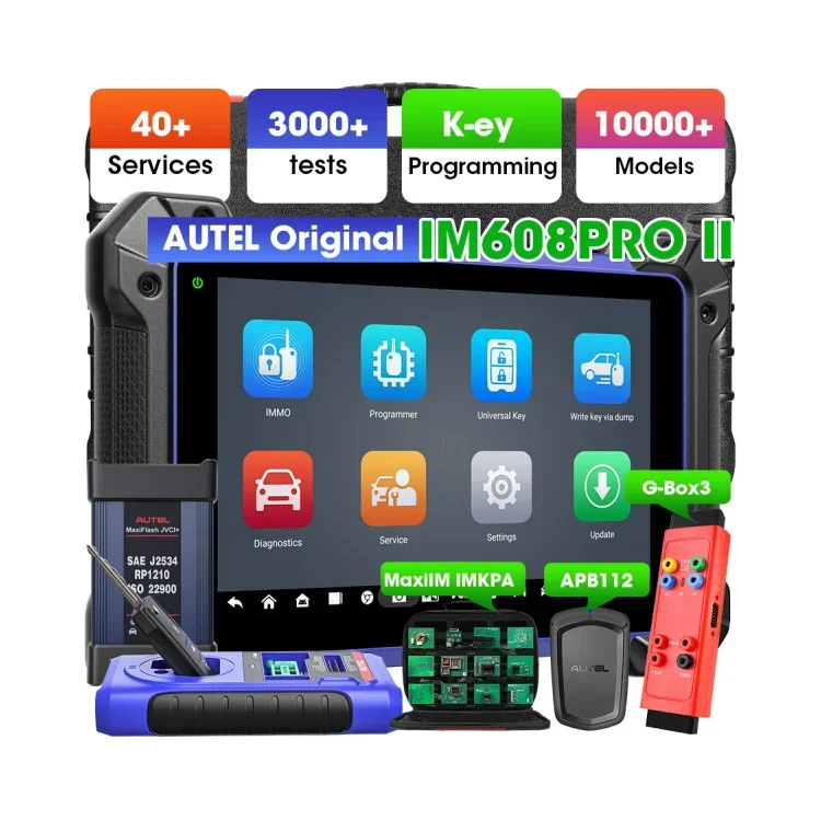 IM608Pro II Car Key Programmer & OBD2 Diagnostic Scanner, Full-System Tool for All Keys Lost, Automotive Locksmith