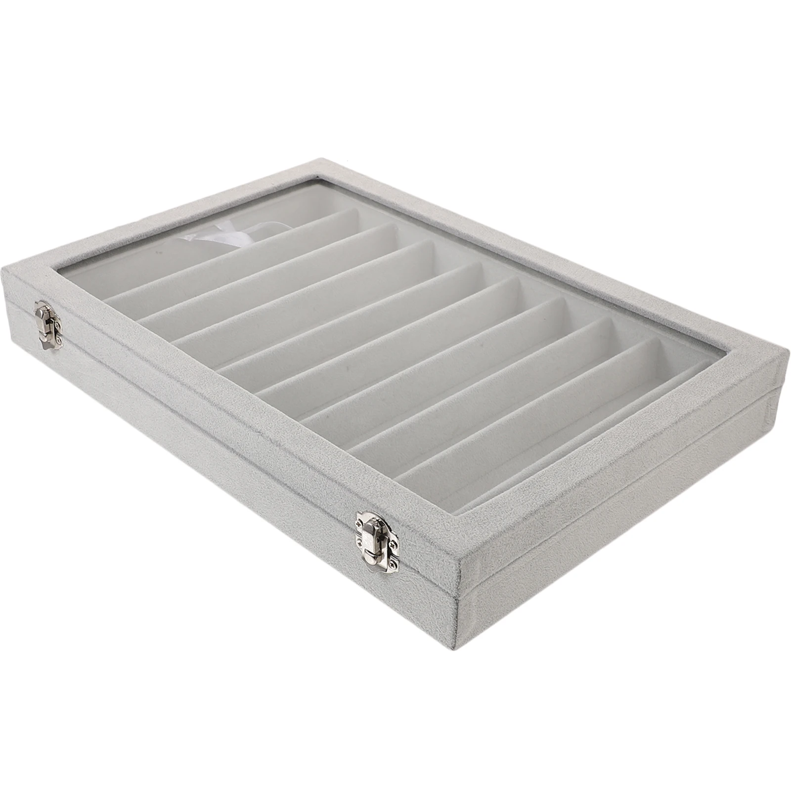 

Portable 10-Grid Acrylic Jewelry Necklace Storage Box Display Tray Organizer Black Travel Case Lightweight