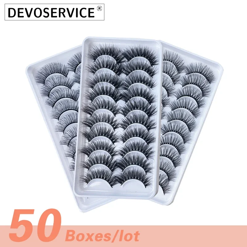 Eyelashes Maquiagem Fiber Eyelashes 50 Boxes/Lot 3d Eyelash Extension Premium Fiber Lashes Maquillaje Cilios Wholesale