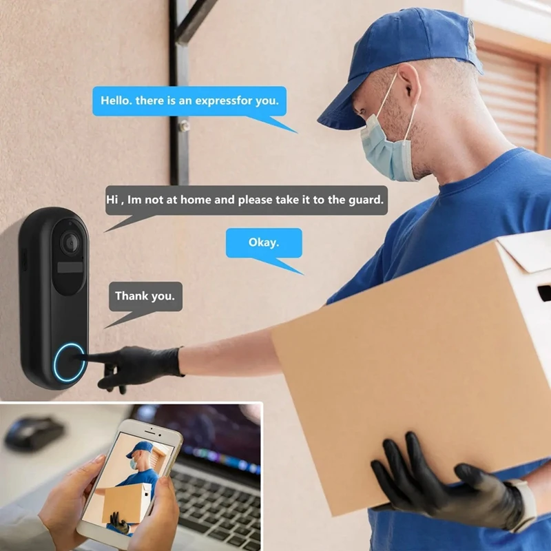 A16R-1080P Tuya Smart Video Doorbell WIFI Wireless Door Bell Waterproof Night Vision Smart Home Video Intercom Camera