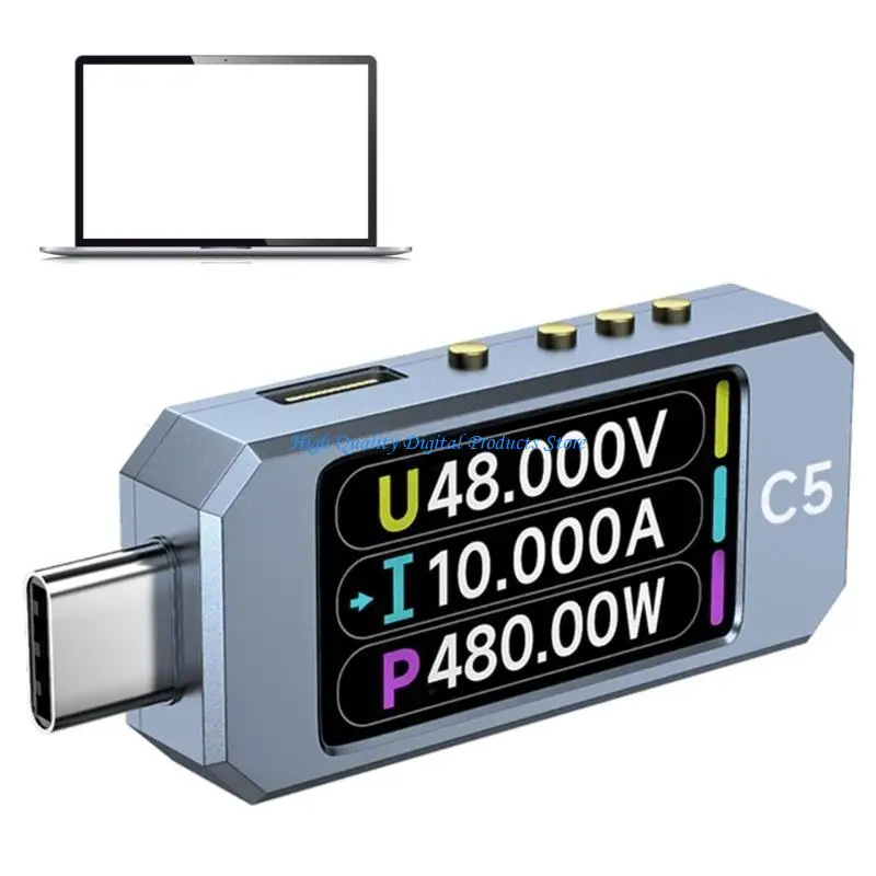

U2JE Advanced USB Type C Power Meter Multimeter, PD3.1 Compatible, DC48V 6A with Fast Speed and Color Display