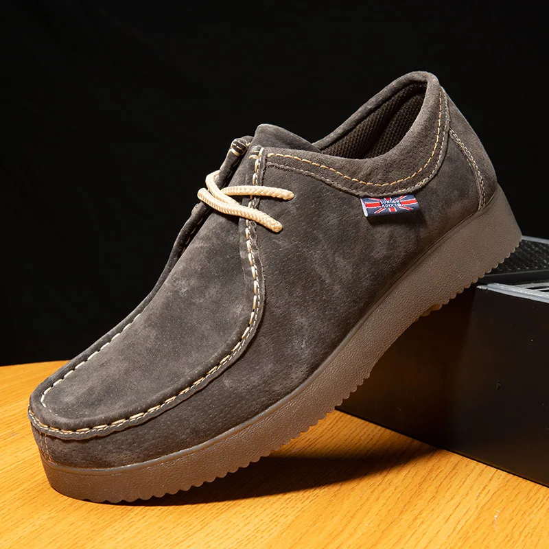 Sapatos formais de negócios camurça deslizamento-em sapatos de trabalho para homem simples sapato de festa de couro britânico plataforma de outono antiderrapante tênis masculinos