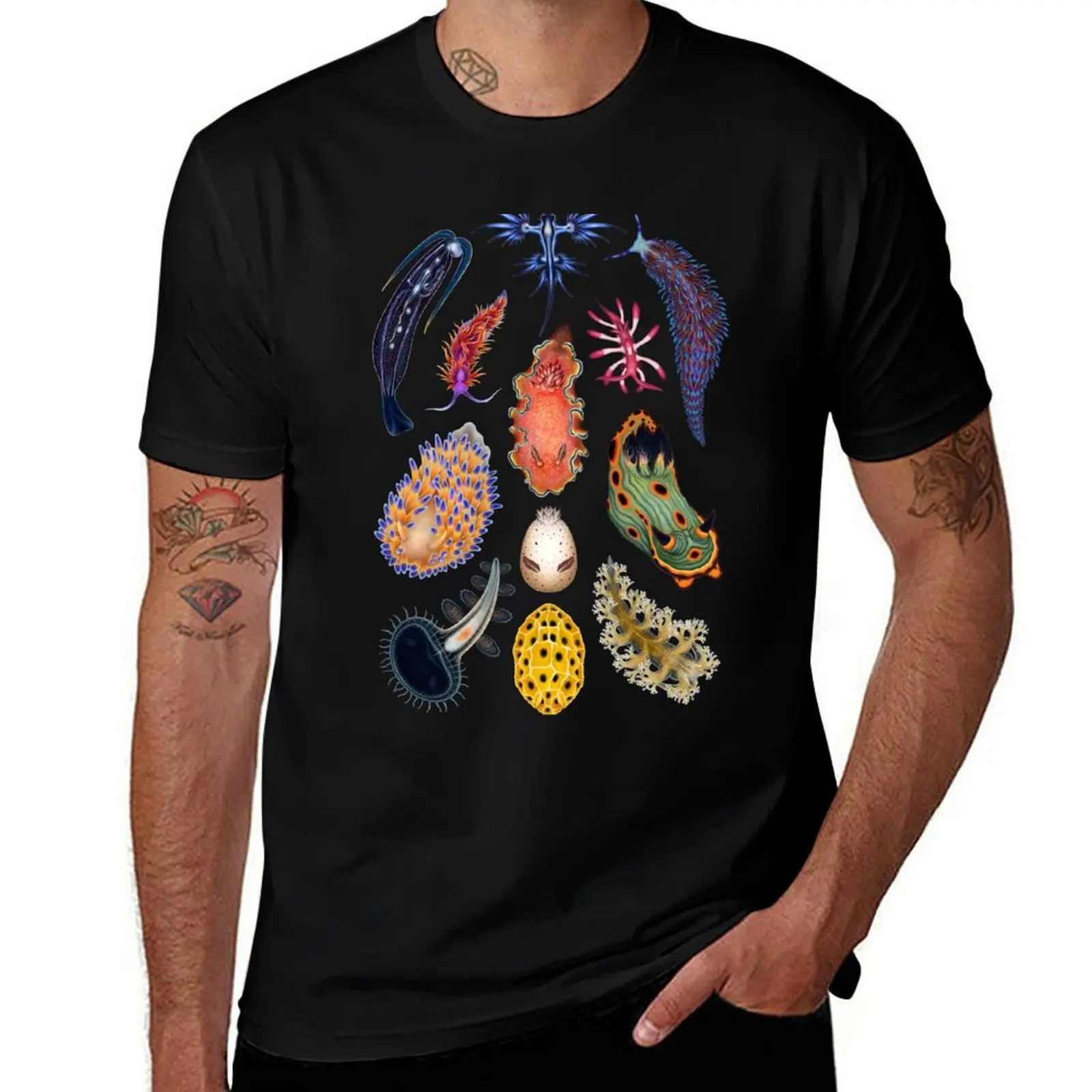 Nudibranchs Plate T-Shirt Casual Fashion Short Sleeve Cotton T-Shirt