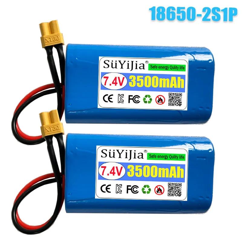 

2S1P 7,4 В 3500 мАч 2S 18650 Литиевая аккумуляторная батарея, подходящая для проекторов, динамиков, беспроводного мониторинга, игрушечных аксессуаров