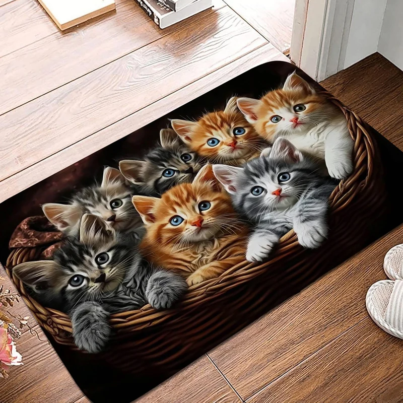 

Cute and fun cartoon pattern floor mat, door mat, kitchen carpet, home decoration, anti slip carpet, machine washable