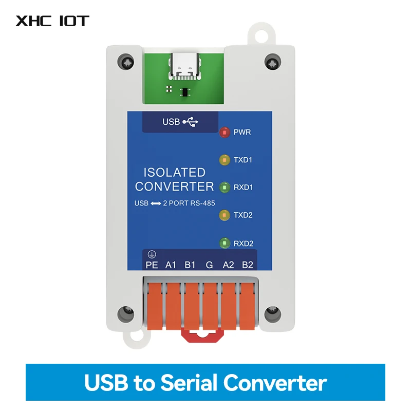 2 Serial Ports Converter USB to RS-485 Serial Port USB-C XHCIOT E810-U21C High Protection Industrial Grade Isolation 3M Rate