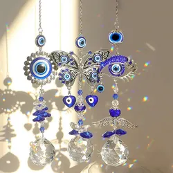 1 Piece, Butterfly Devil's Eye, Crystal Pendant, Family Outdoor Garden Decoration