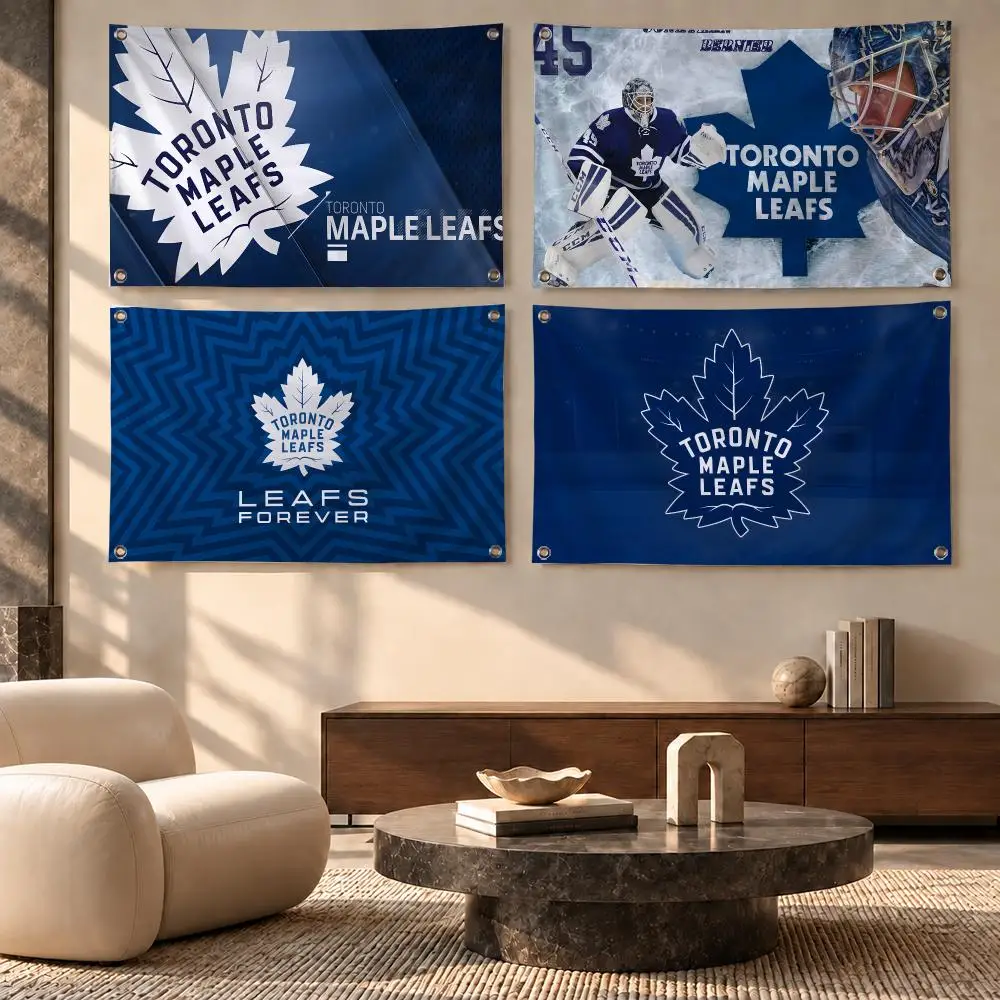 Toronto Maple Leafs Hockey Team Flags Festive Decorative Banner for Camping, Family Parties & Garden Wall Decor, Great Gift