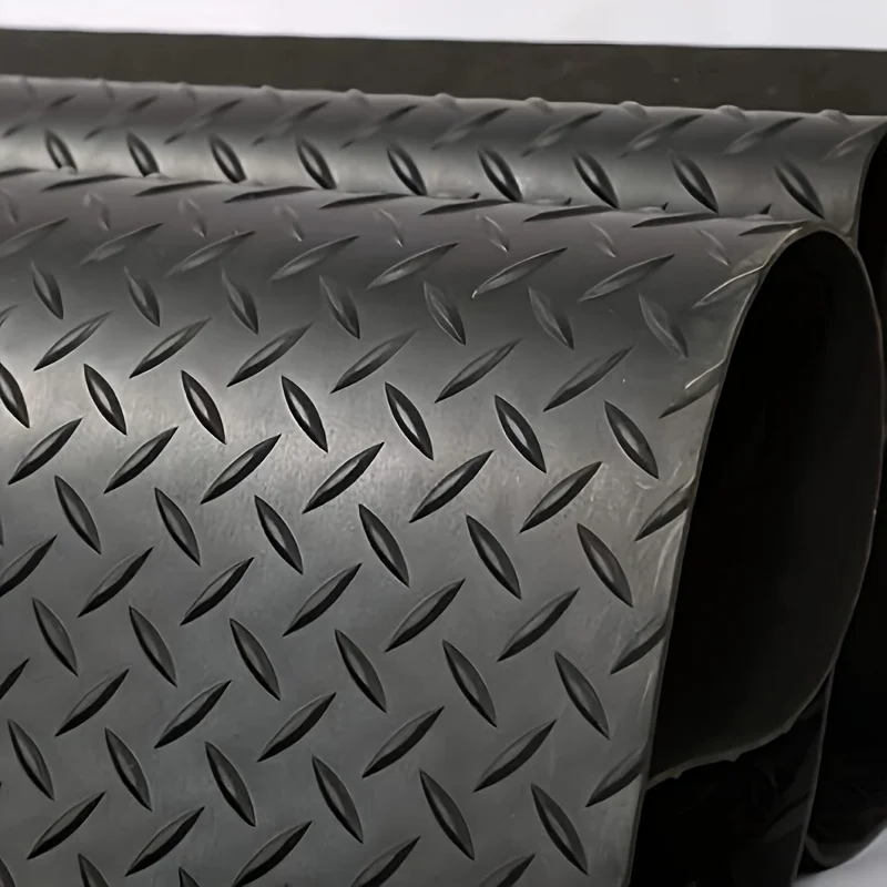 Two Durable PVC Oxford Cloth Heavy-duty Anti Slip Rubber Pads - Can Be Cut To Fit Garage, Gym, Warehouse Floors