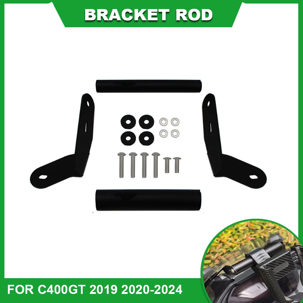 Motorcycle Navigation Stand Mount Rod Kit Mobile Phone GPS Plate Bracket Support Holder For C400GT 2019 2020 2021 2022 2023 2024