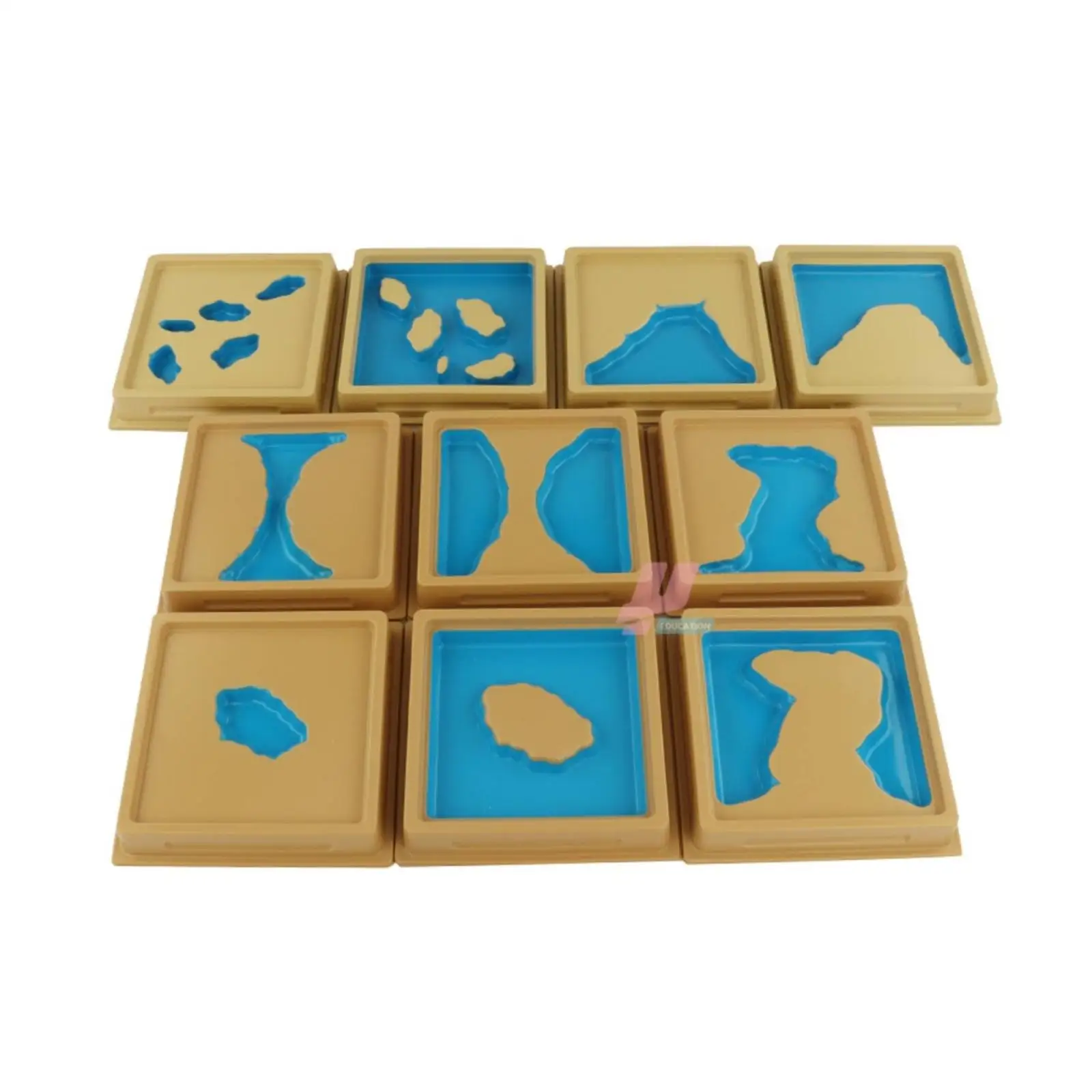 Terrain Learning Model for Children Montessori Wooden Frame Geography Education Toy