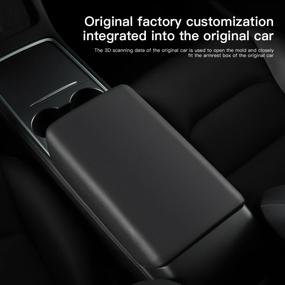 YZ Model Y TPE Cover Car Center Console Arm Rest Lid Auto Central Armrest Box Pad Cover for Tesla Model 3 Accessories Mat