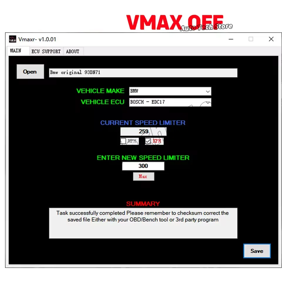 Vmaxr Vmax Off Software Desbloquear el limitador de velocidad de los automóviles para ALFA/FIAT/HYUNDAI/KIA/OPEL/SAAB Auto Vmax KM Change