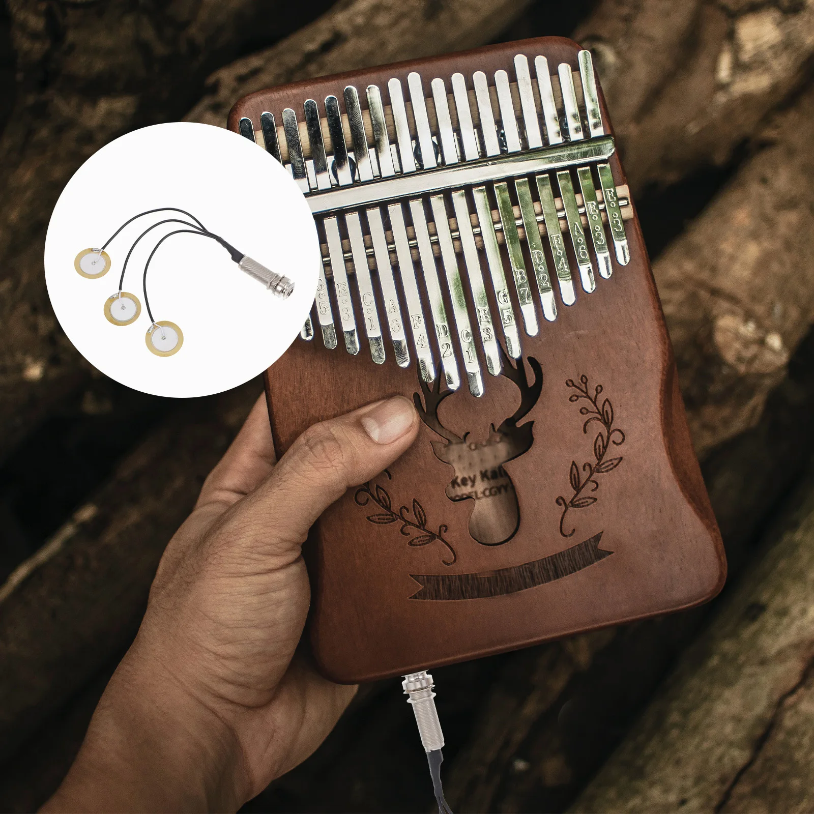 1pc Kalimba Pickup Schwanz Nagel Patch Silber Langlebig Leichte Einfache Installation Kreative Daumen Klavier Pickup Teile Zubehör Sound