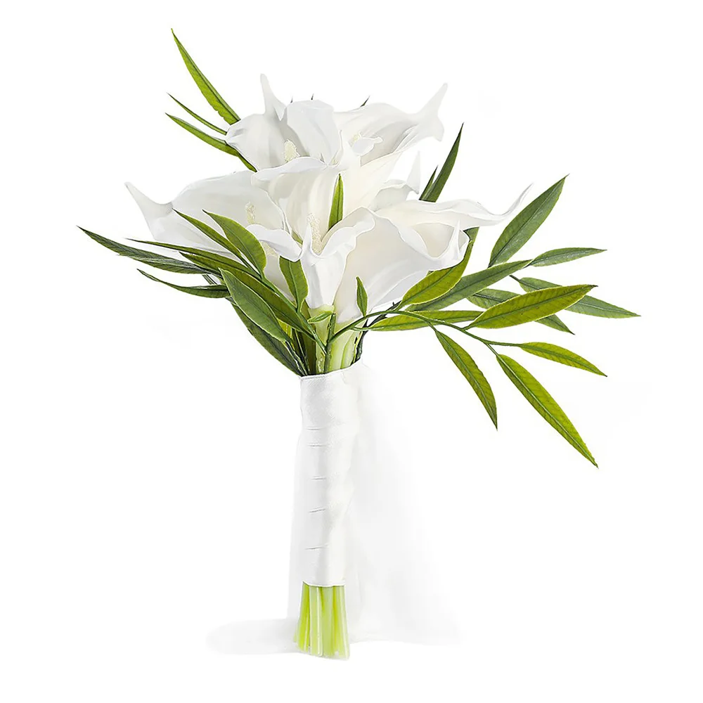 

Artificial Calla Lily Bride's Hand Bouquet European Style Wedding Bride Holding Fake Flower Bunch For Weddings Anniversaries