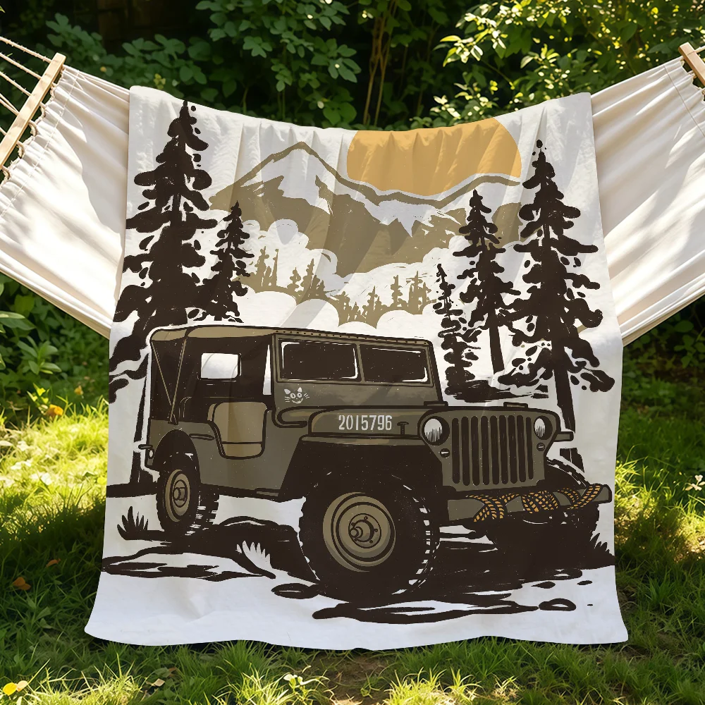Car Brand J-Jeep Blanket Suitable For Sofas Beds Offices Cars Outdoor Travel An Ideal Gift For Friends Family