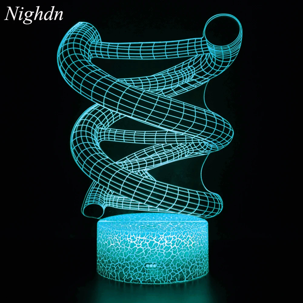 Nighdn DNA Model 3D Illusion Lamp LED Night Light 7 Color Changing Nightlight Bedroom Desk Lamps for Kids Gifts Home Decor