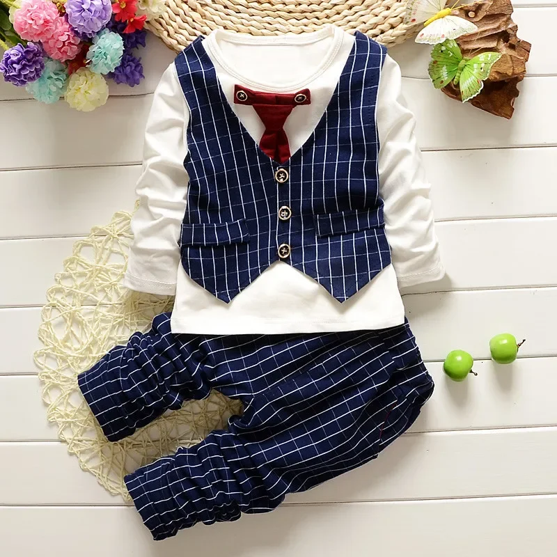 

New Spring Children Clothes Suit Baby Boys Gentleman T-Shirt Pants 2Pcs/Sets Kids Clothing Set Toddler Fashion Casual Costume