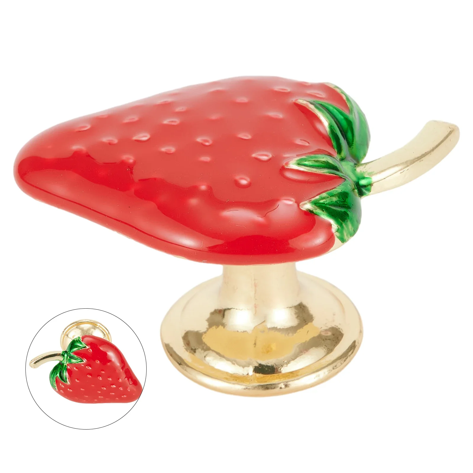 Strawberry Decor Drawer Knobs Single Hole Drawer Furniture Handle Zinc Alloy Cupboards Desk Drawers Pulls 37mmx23mmx23mm