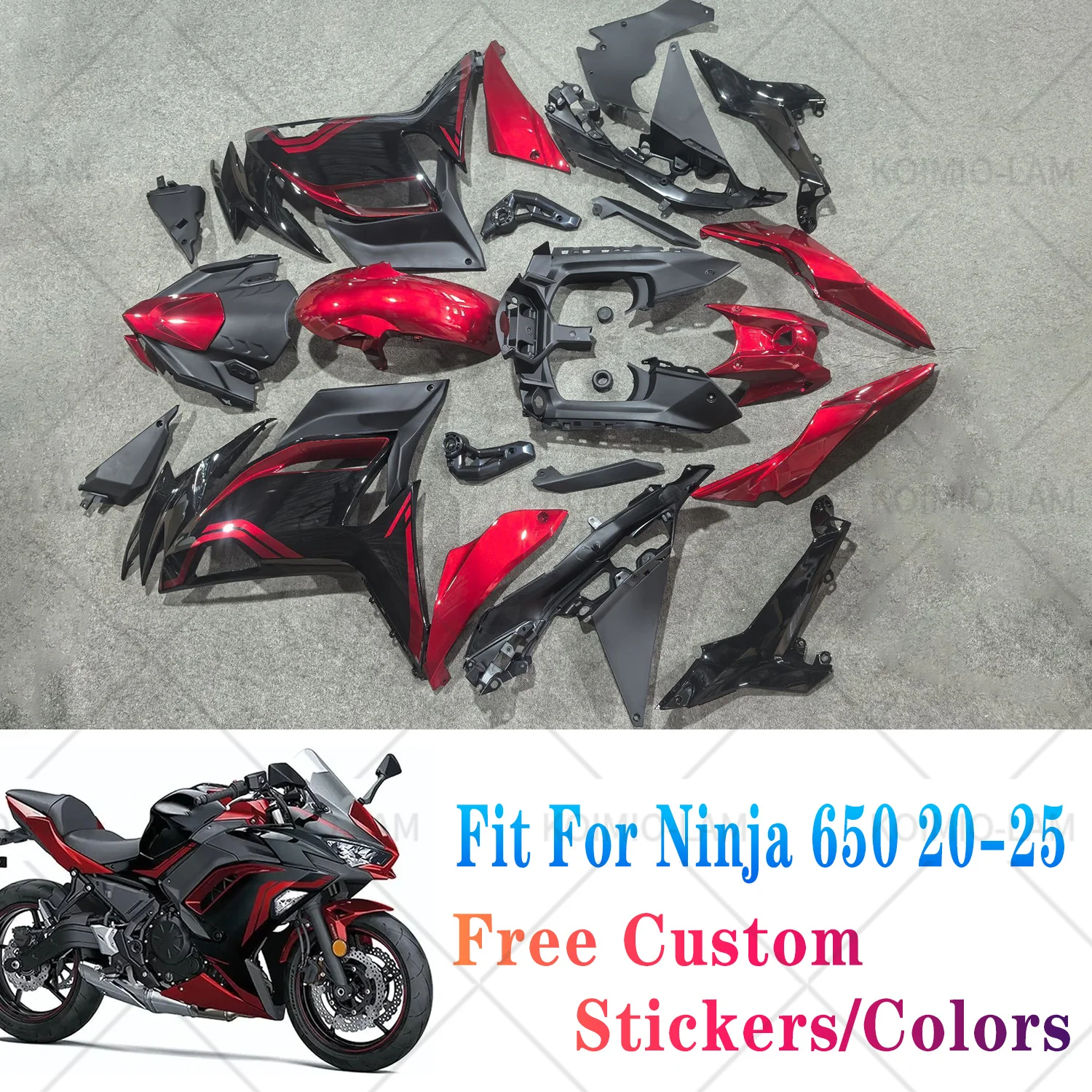

Комплект обтекателей для мотоцикла Kawasaki NINJA 650 EX650 2020-2025, NINJA650 ER6F 2021 2022 2023 2024