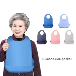 Adult Silicone Bibs Large Watertight Protections Coverage Bibs for Bath Time