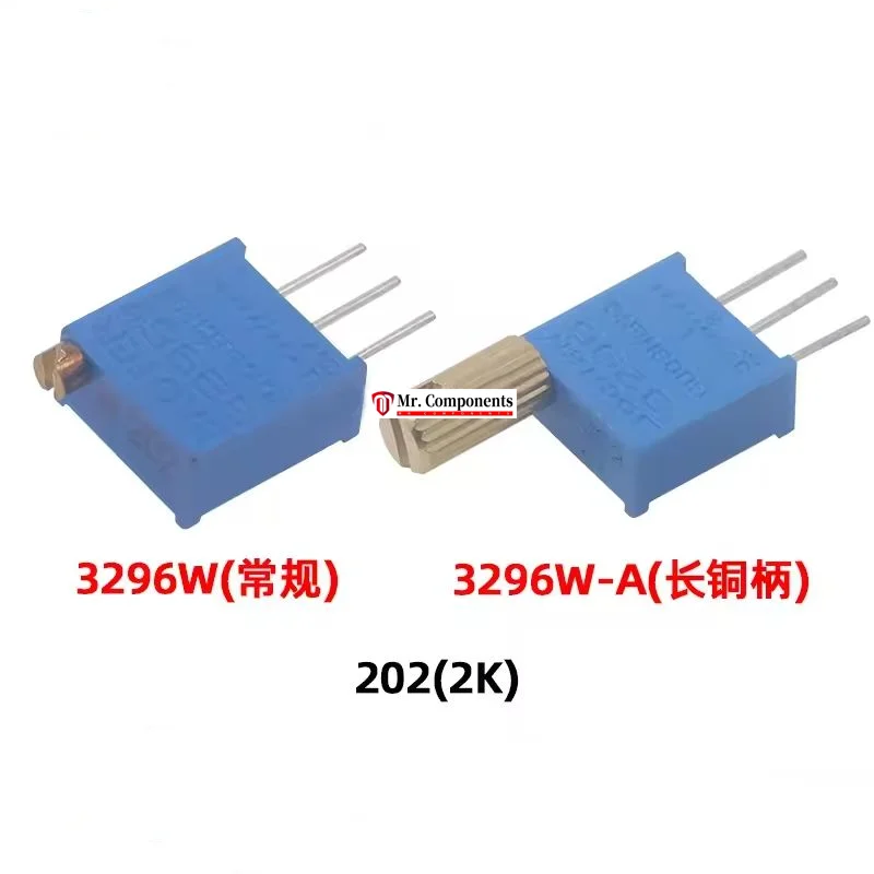 5PCS 3296W multi turn adjustable potentiometer 1K 2K 5K 10K 20K 50K 100K 200K 500K 1M metal handle long handle New In stock