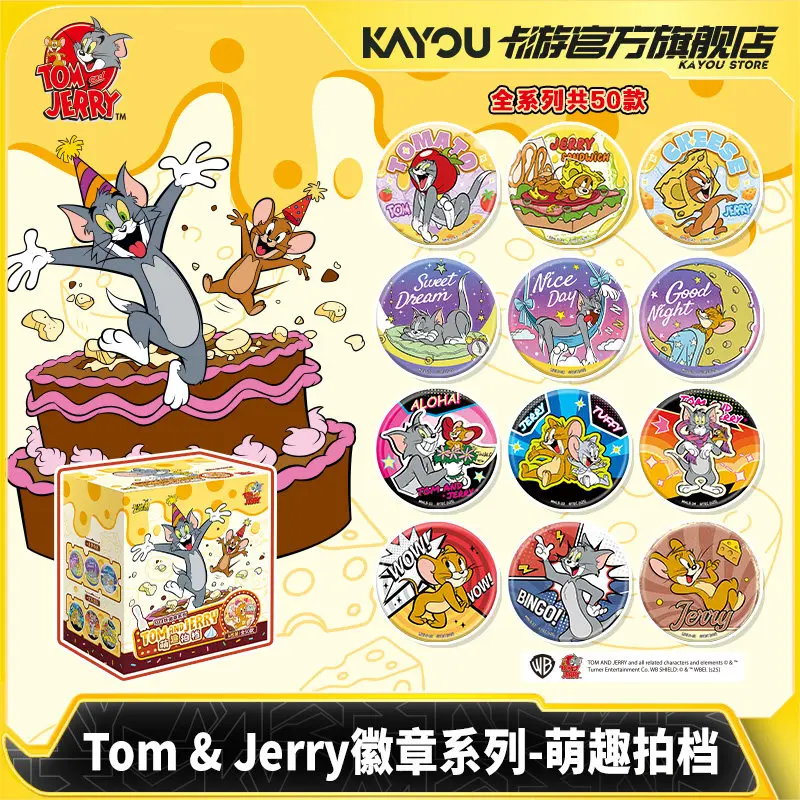 KAYOU Cat and Mouse Tinplate Badge Series Cute and Fun Partner Official Genuine Periphery Bar Guzi Badge