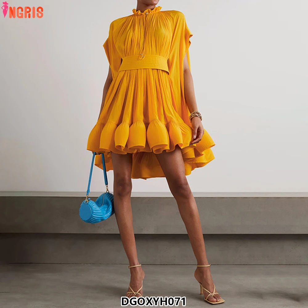 

Ladies Clothing Designer Womens Belts Dresses Full Covered With Ruffles Unique Outfits Women-DGOXYH071