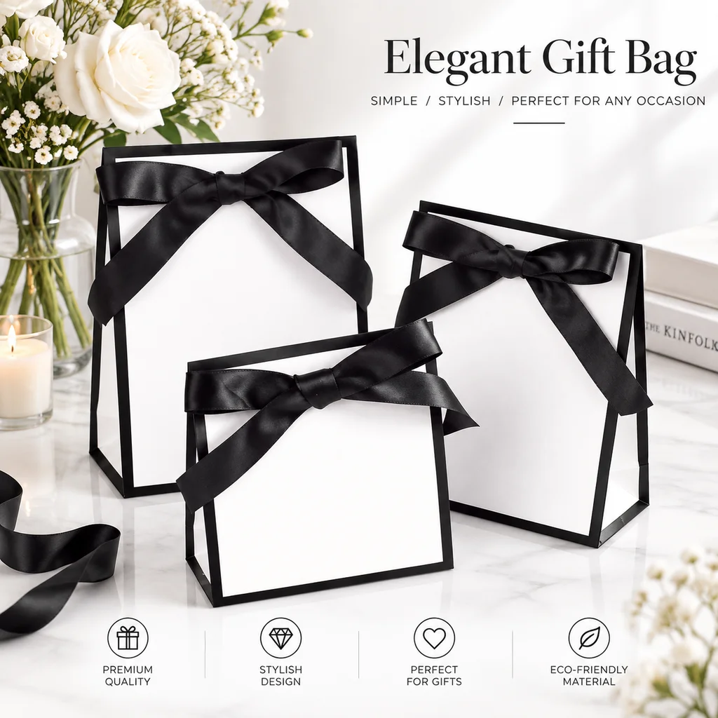 Wedding Supply Shops - Sacolas de presente minimalistas em papel,