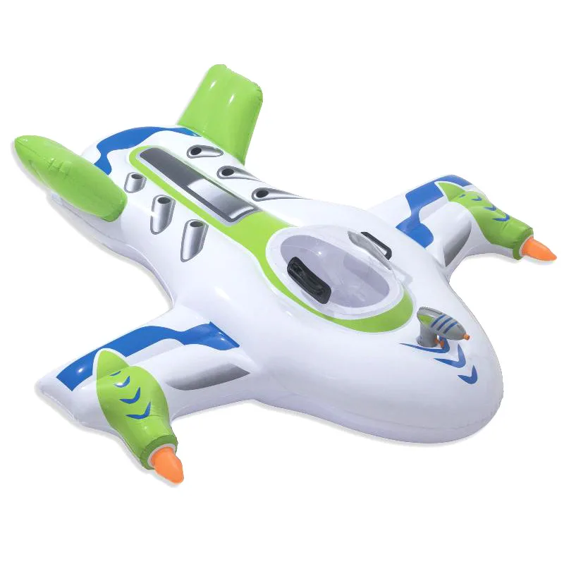 Children's Summer Water Toys Water Jet Fighter Inflatable Mount Baby Airship Water Floating Air Cushion Swimming Ring Props