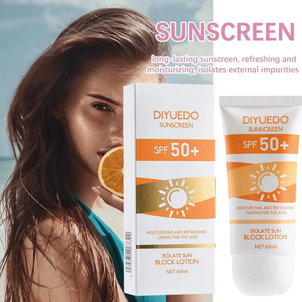 Face Sunscreen SPF50+ Whitening Oil Control Sunscreen Protective Cream Moisturizing Refreshing Isolate Ultraviolet Skincare 60ml