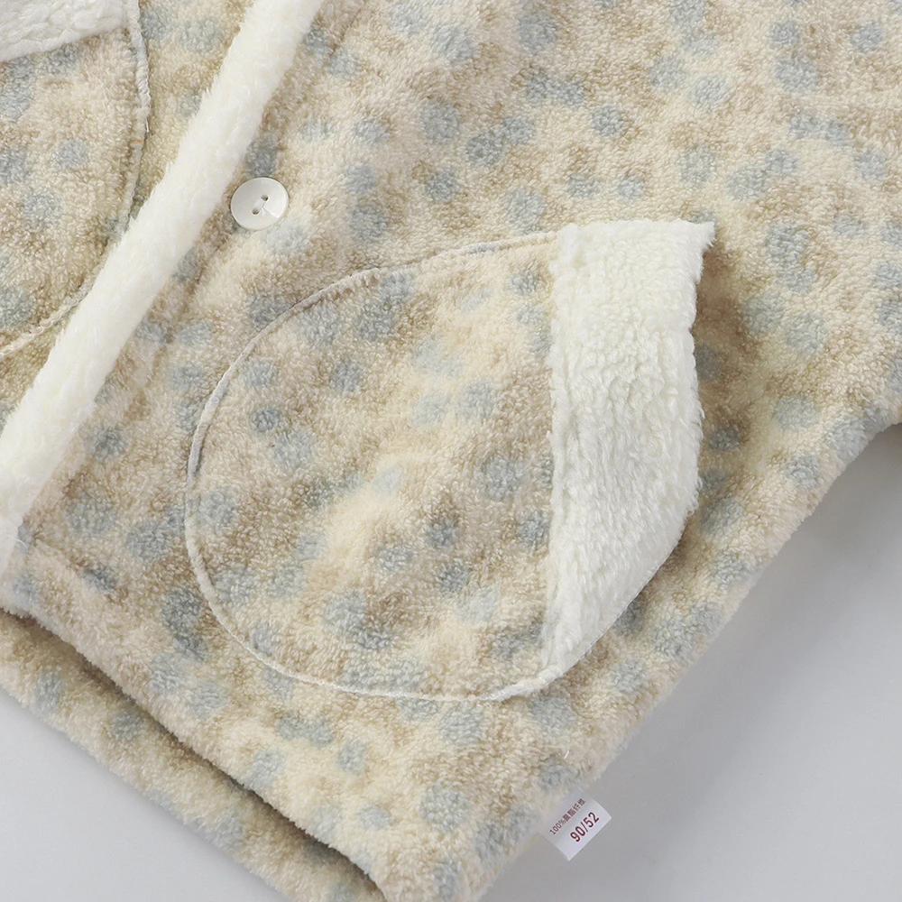 1-12T Winter Fleece-gefüttertes Mädchen-Homewear-Set Kinder-Pyjamas für Jungen Kinder-Sets und Outfits Kinderkleidung Mädchen 2-teilig – Detail 8