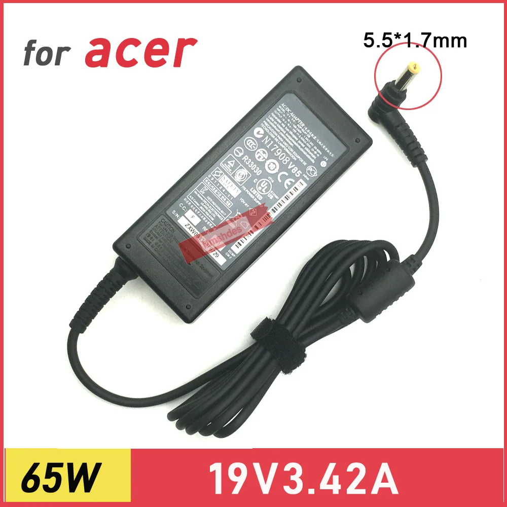 Cargador/adaptador Original para ordenador portátil de 65W, fuente de alimentación de CA de 19V 3.42A para Notebook Acer Aspire ES1-511 E1 E3 E3-111 E5