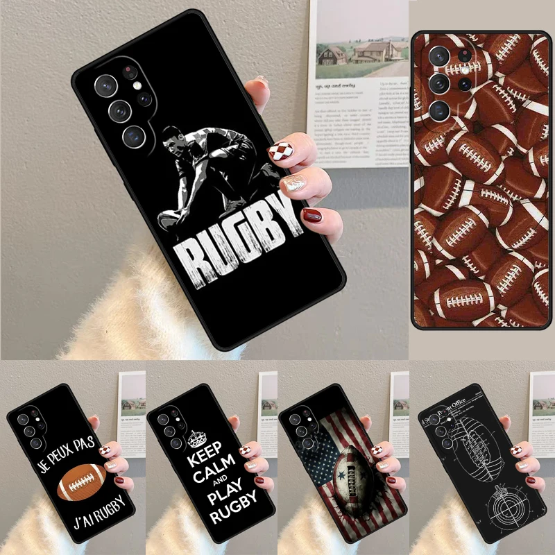 Rugby Football Sport TPU Phone Case For Samsung Galaxy note 10 pro S26 S25 S24 S23 S22 Ultra Plus S21 FE S20 Shockproof Cover