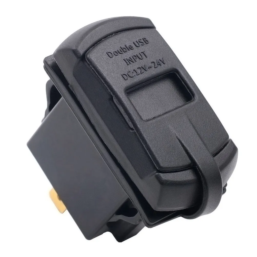 

Double USB Voltmeter Power Socket Plug Outlet 12-24V Blue Fireproof Nylon Waterproof Dustproof for Car Motorcycle Boat Atv Rv