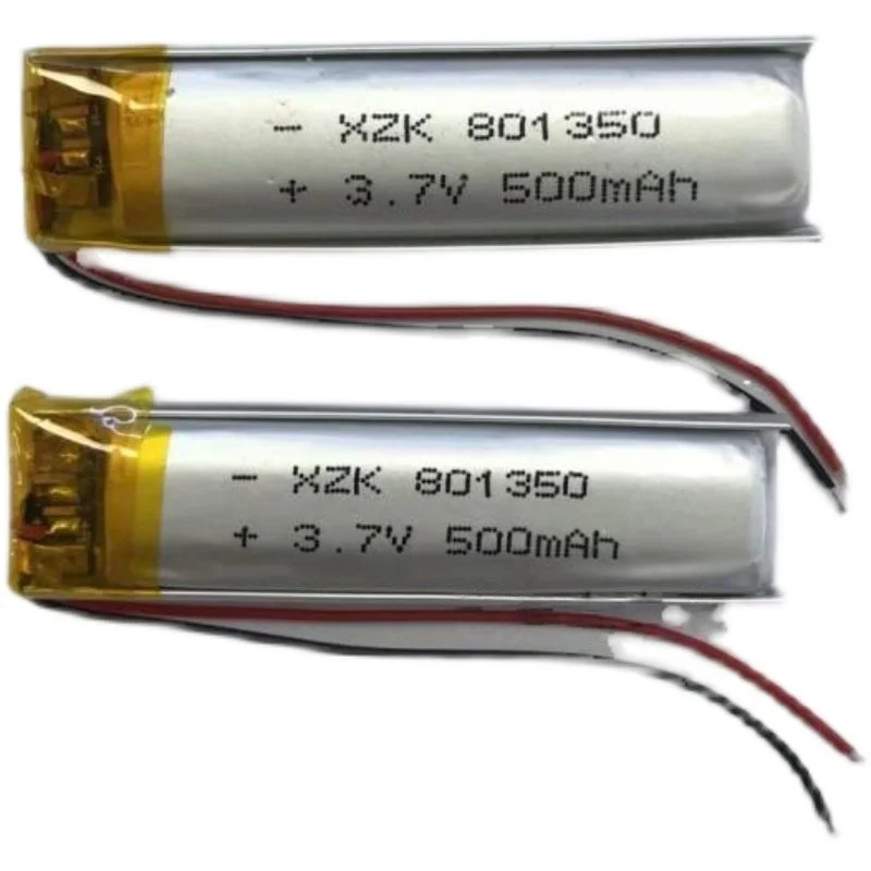 Rechargeable 3.7V Lithium Polymer Battery 801350 500mAh Laser Pointer for  Universal Mountain Bike Tail Light