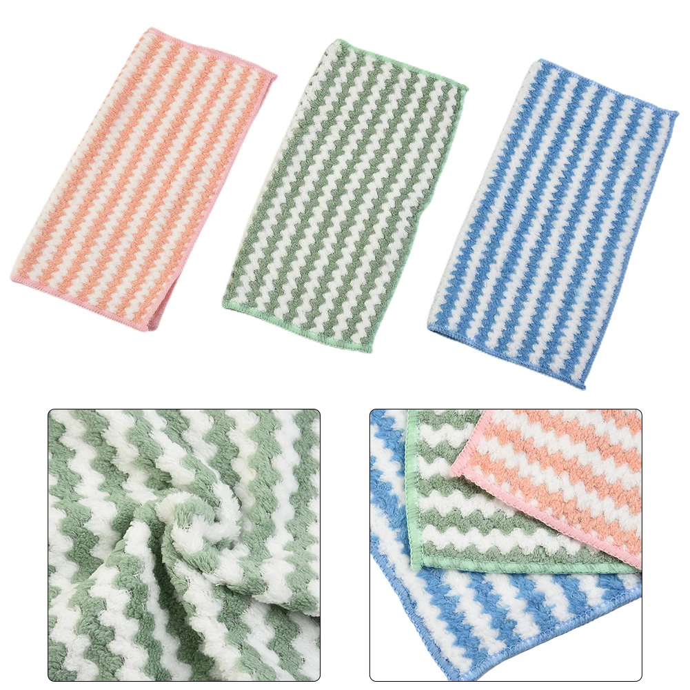 Microfiber Cleaning Cloths 10 Pack for Kitchen Car Glass Dish Washing Soft Coral Fleece Microfibre Towels with Strong Absorption