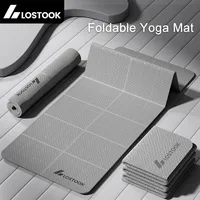 Estera de Yoga plegable de TPE de 4mm de espesor, estera de ejercicio de viaje fácil de almacenar para Yoga, Pilates, entrenamientos en casa y ejercicios de suelo 1