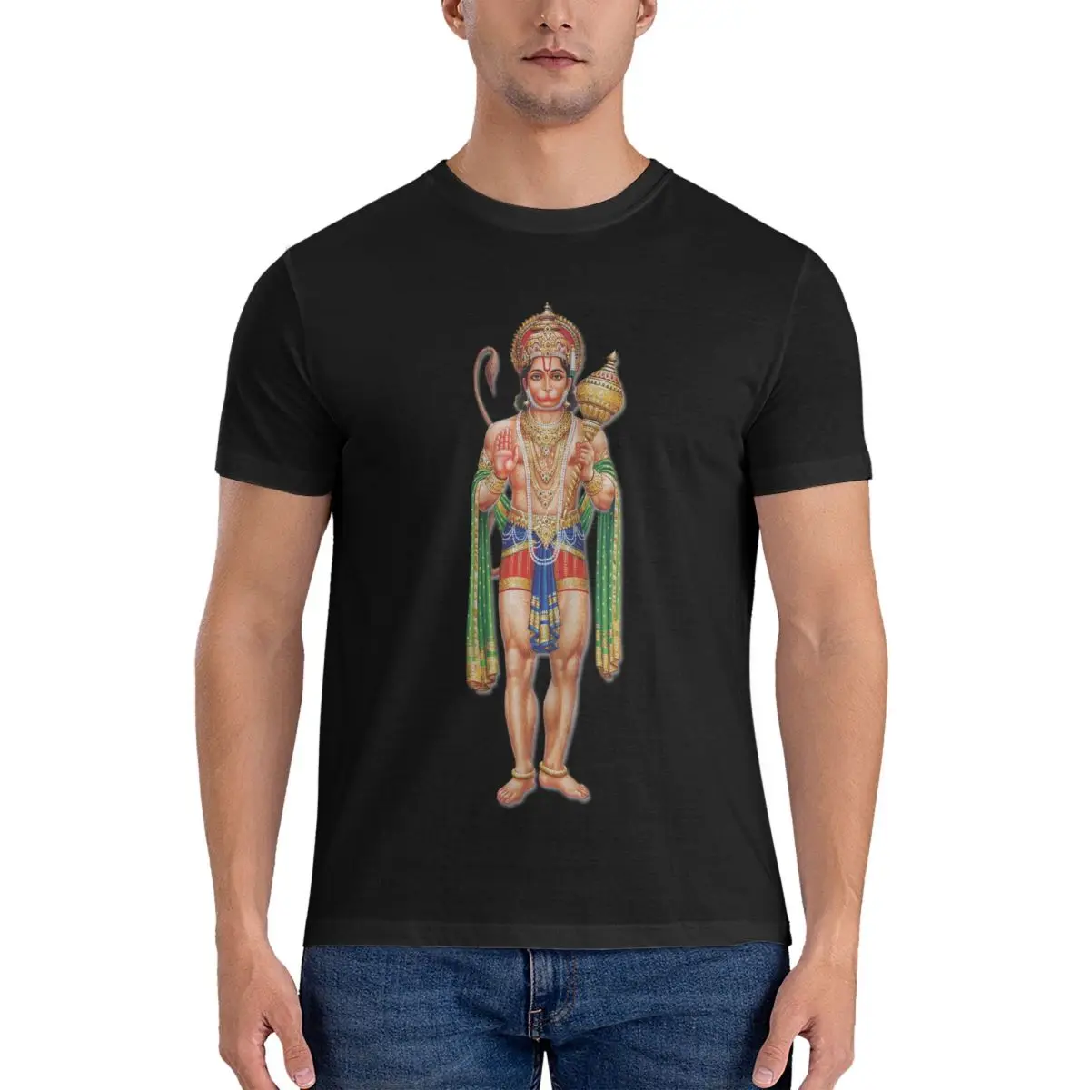 Online popular American style men's 100% pure cotton printed short sleeved T-shirt with high-definition printing