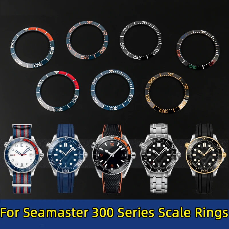 38mm X30.5mm Ceramic Scale Ring Seamaster 300 Ceramic Bezel Insert Fit Men's 42mm Dial Luminous Bead Timing Ring for Omega Watch