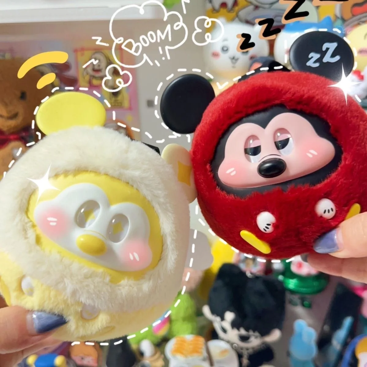 

MINISO x Disney Аутентичный плюшевый кулон с Микки - серия Fun Collision, слепая коробка, брелок в подарок