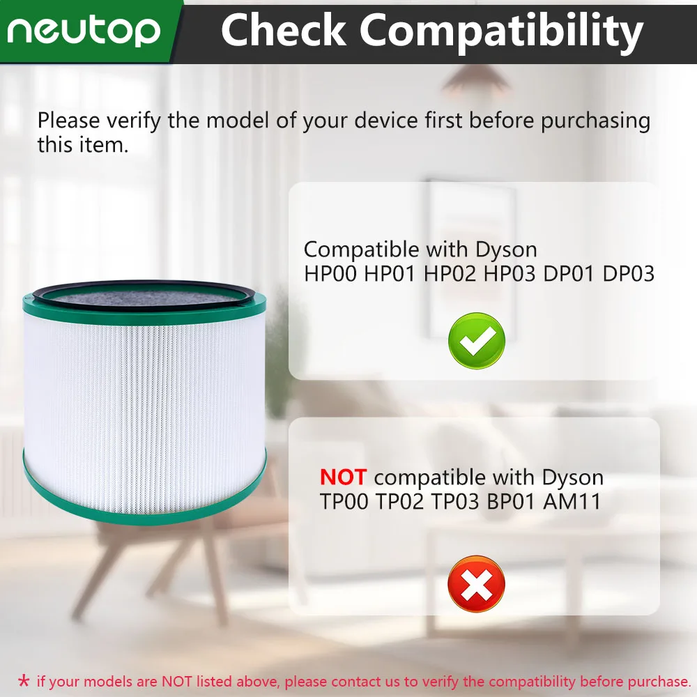 Filtro purificador de aire HEPA para Dyson HP00 HP01 HP02 HP03 DP01 DP03, accesorios de limpiador de aire doméstico, piezas de repuesto