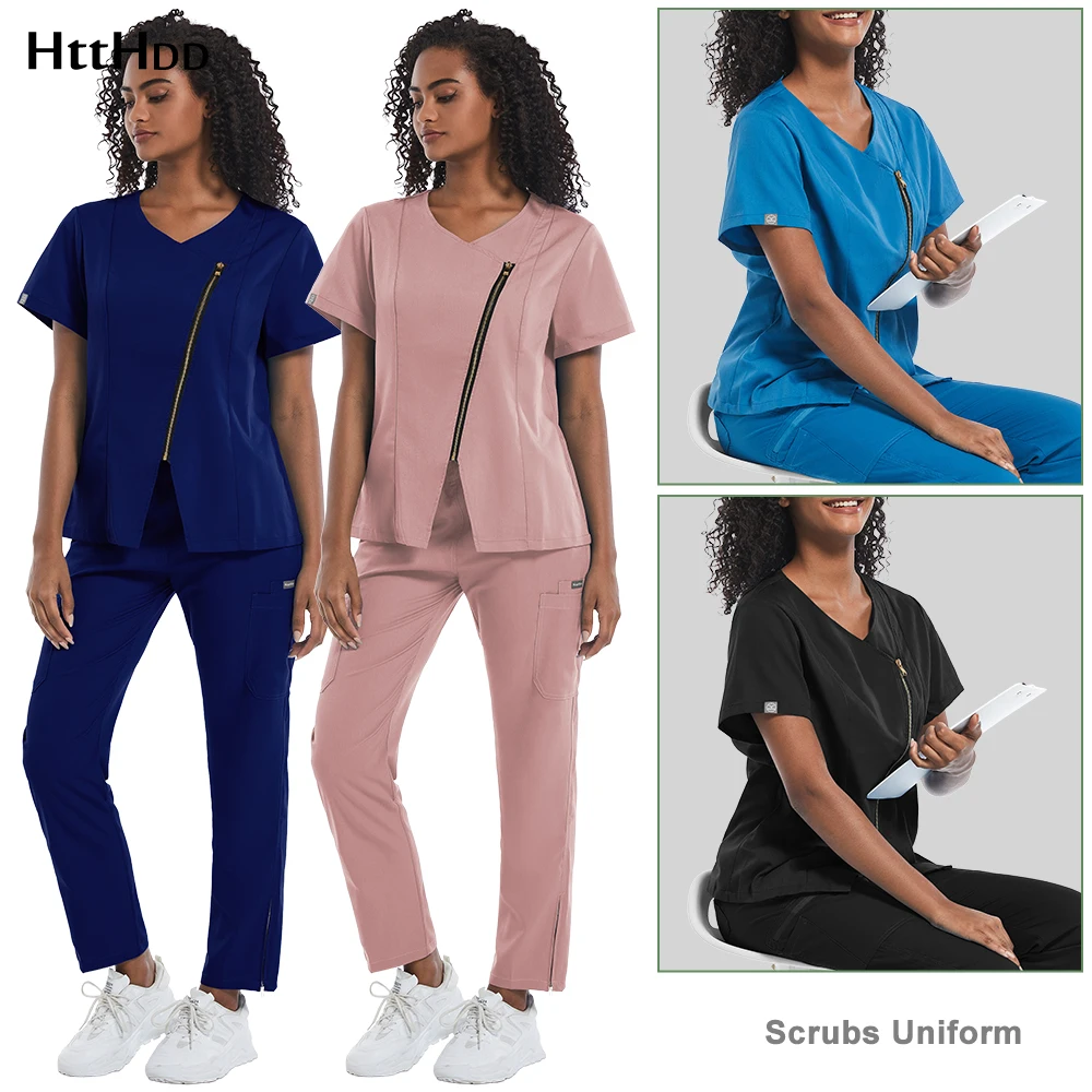 

Medical Blouses Pants Spa Beauty Salon Work Wear Women Scrubs Medical Uniforms Dentist Pediatric Clinic Work Clothes Wholesale