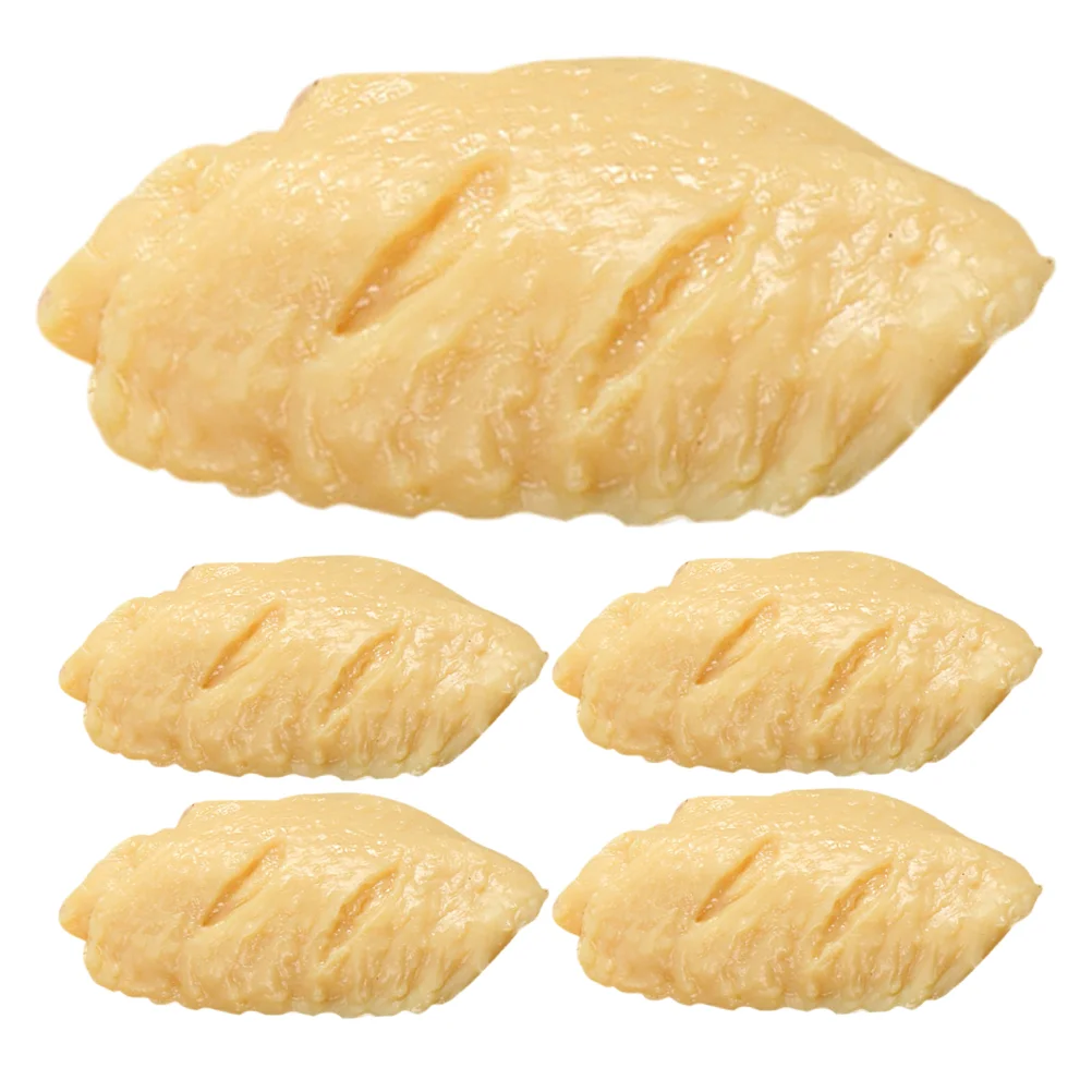 

5 Pcs Chicken Wing Model Decoration Wear-resistant Food Toy Imitated Realistic Artificial Pretend Wings Props Lovely