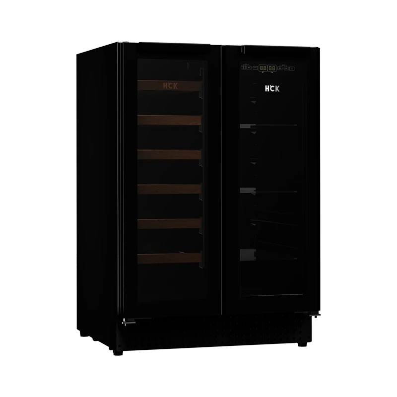 

Плоский встроенный двухдверный многофункциональный винный шкаф 120L40 бутылок с двойной температурой и воздушным охлаждением