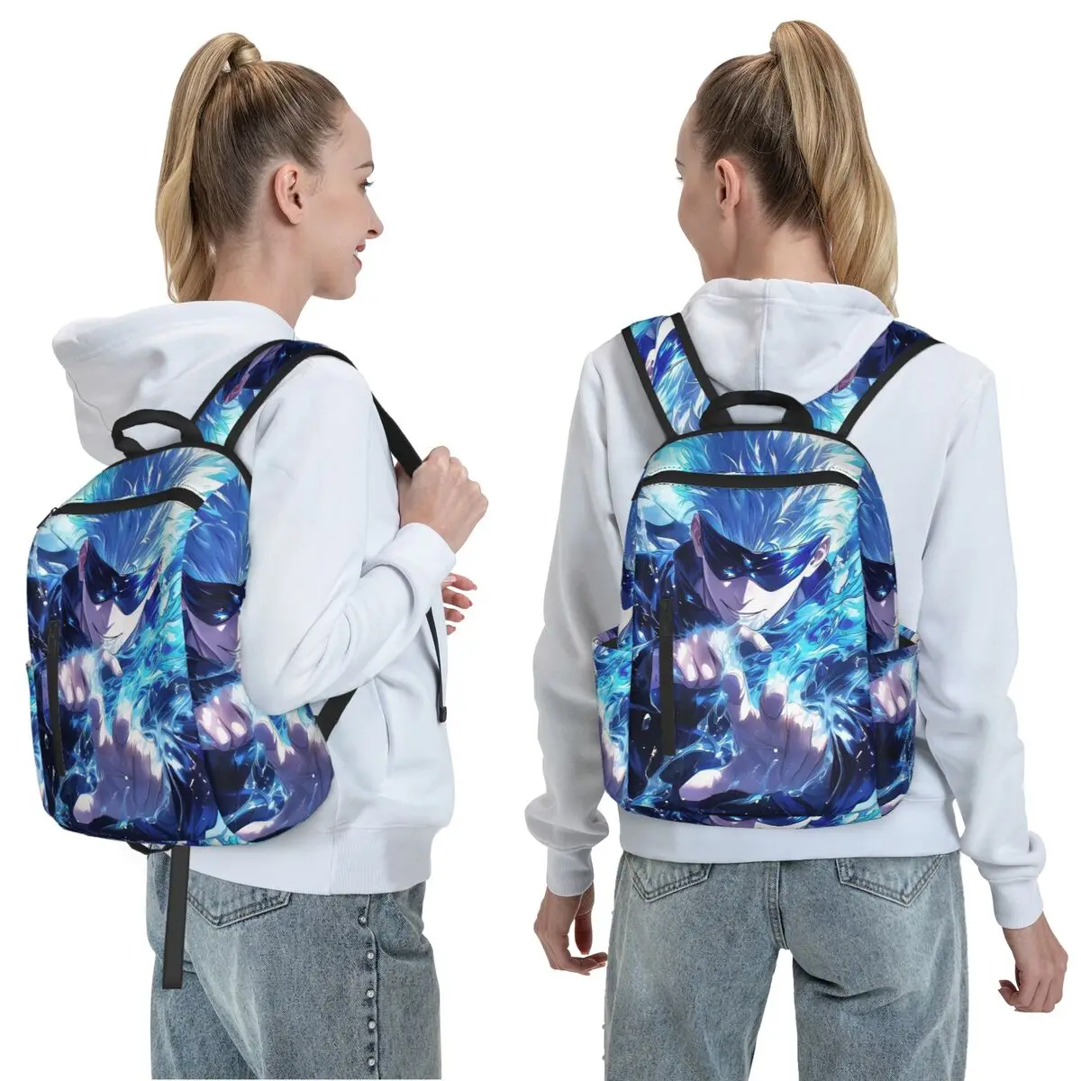 Jujutsu Kaisen Gojo Satoru Backpack Daypack Large Capacity Kids BookBag School Bag Shoulder Bags for Men Women